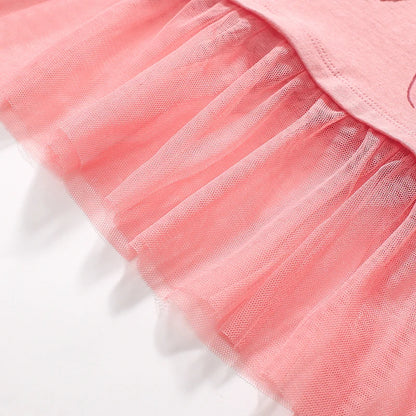 Girls LS Ballet Tulle Hem T shirt