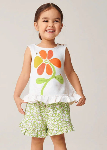 Girls Sleeveless T-Shirt & Shorts