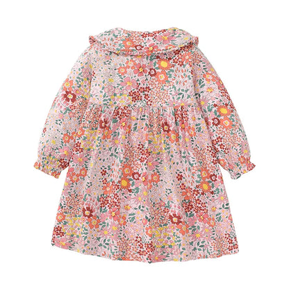 Girls Princess Floral Long Sleeve Dress