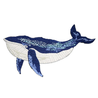 Blue Whale Embroidered Iron On Patches