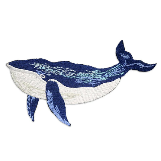 Blue Whale Embroidered Iron On Patches