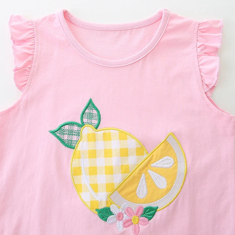 Girls Gingham Shorts and Sleeveless T-shirt