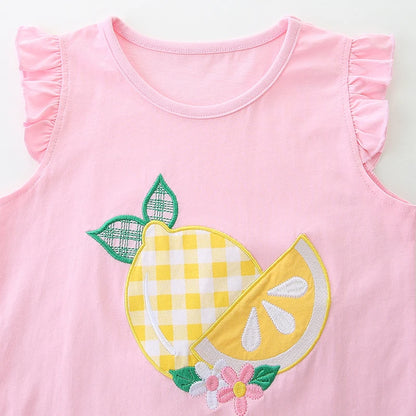 Girls Gingham Shorts and Sleeveless T-shirt