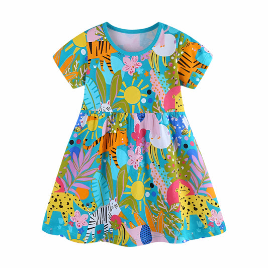 Girls Short Sleeve Dress - The Zoo