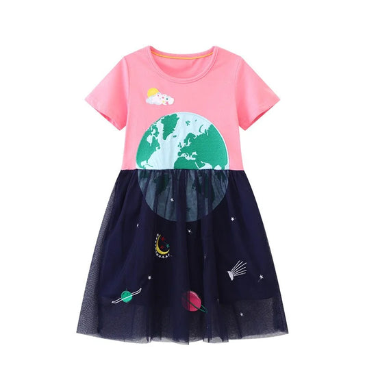 Earth & Space Short Sleeve Dress