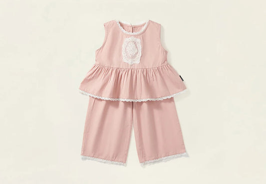 Girls 2 piece Lace Sleeveless Set