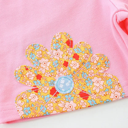 Girls Shorts - Floral Applique