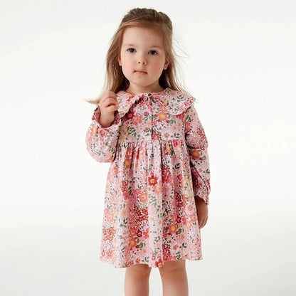 Girls Princess Floral Long Sleeve Dress