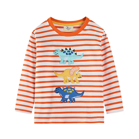 Triple Dinosaur Long Sleeve T Shirt