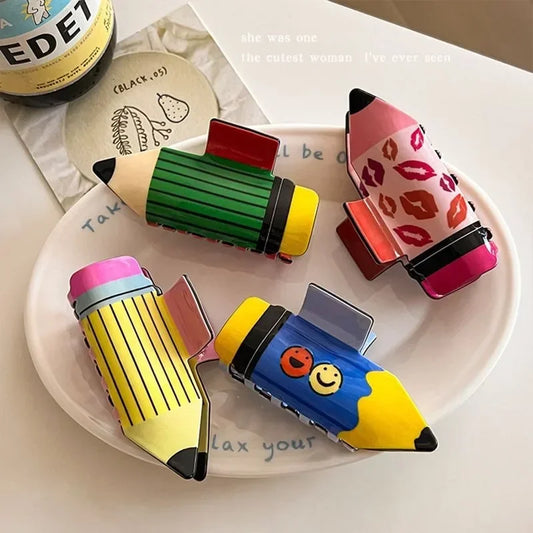 Acrylic Pencil Hair Claw Clips