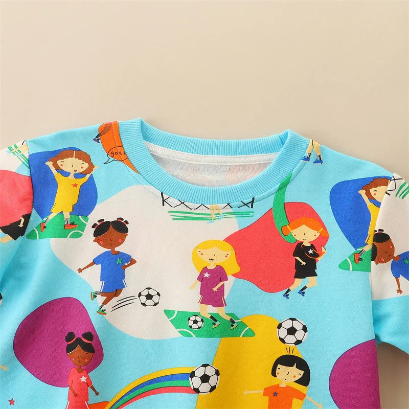 Girls Sweatshirt - Playing Football