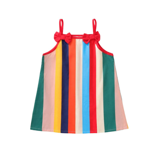 Girls Rainbow Bow Detail Dress
