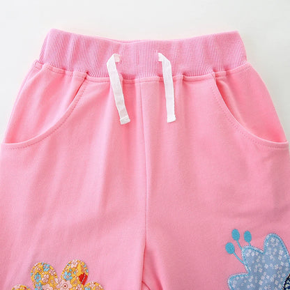 Girls Shorts - Floral Applique