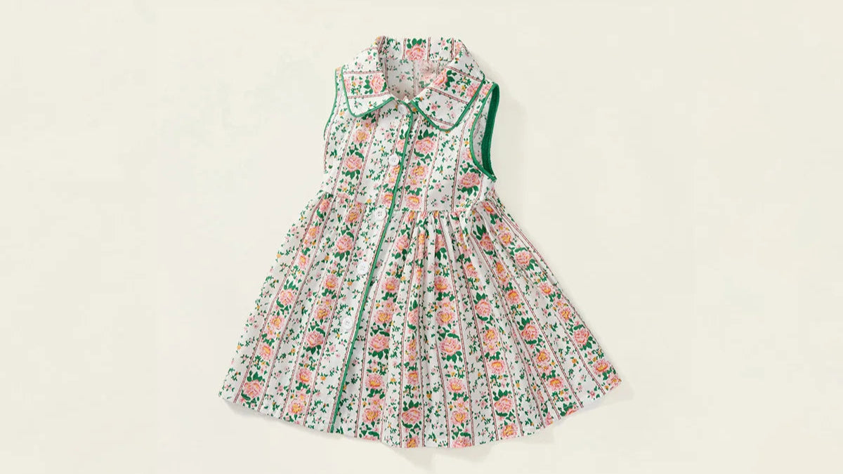 Girls Sleeveless Floral Dress