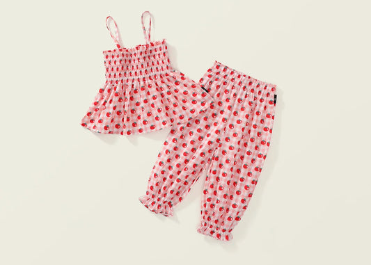 Girls 2 Piece Strawberry Sling Set