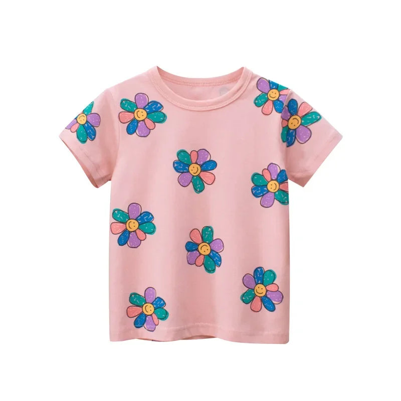 Girls Short Sleeve Allover Floral T Shirt