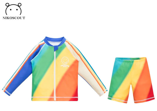 Rainbow UPF 50 2-Piece Sun Protection Suit + Matching cap