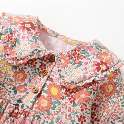 Girls Princess Floral Long Sleeve Dress