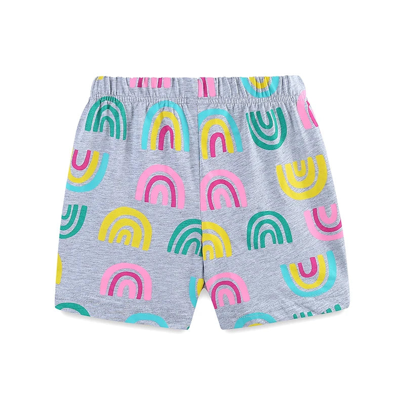 Girls T shirt + Shorts - Rainbow Dinosaur