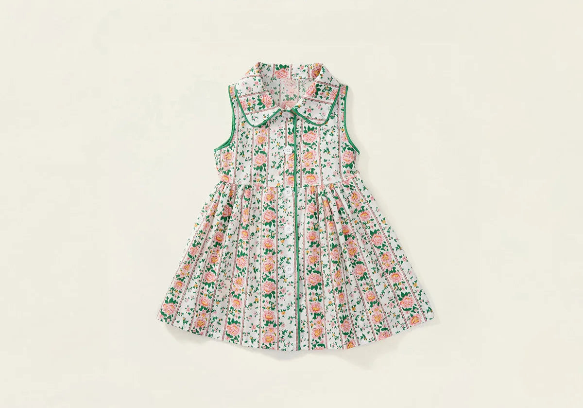 Girls Sleeveless Floral Dress