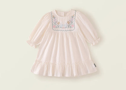 Girls Delicate Flowers Princess Dress
