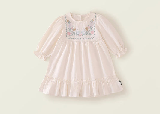 Girls Delicate Flowers Princess Dress