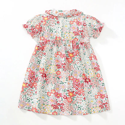 Girls Short Sleeve Floral Dress
