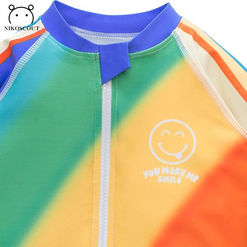 Rainbow UPF 50 2-Piece Sun Protection Suit + Matching cap