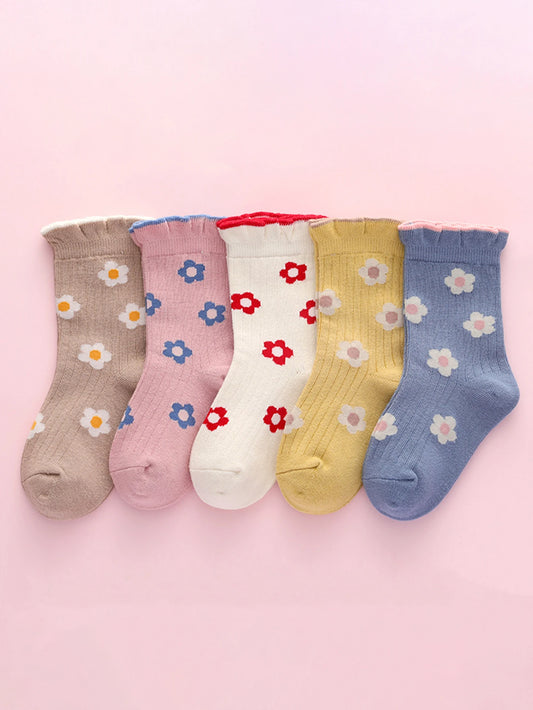 5 Pack Socks - Floral pops