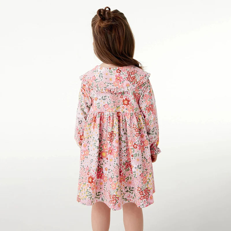Girls Princess Floral Long Sleeve Dress