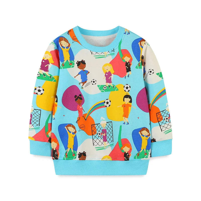 Girls Sweatshirt - Playing Football