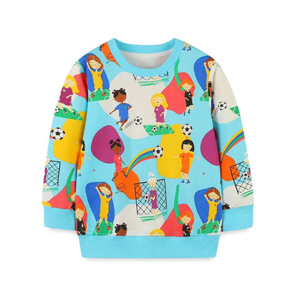 Girls Sweatshirt - Playing Football