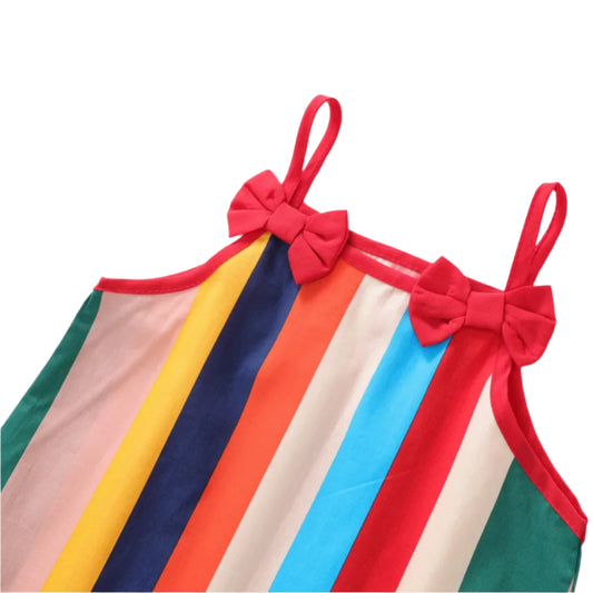 Girls Rainbow Bow Detail Dress