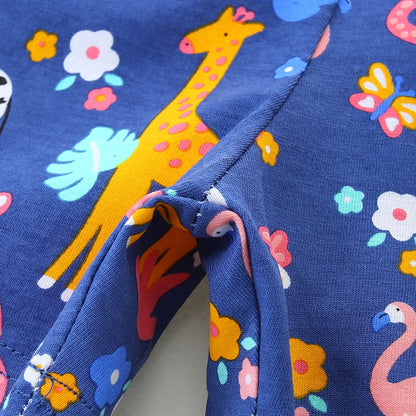 Girls Flutter Sleeve T Shirts and Shorts - Happy Lion