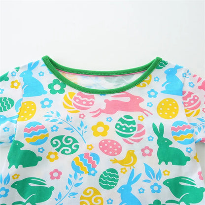 Girls Bunny Short Sleeve Summer Dress