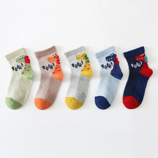 5 Pack Dinosaur Ankle Sock