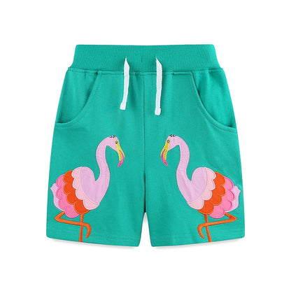 Girls Shorts - Flamingo applique