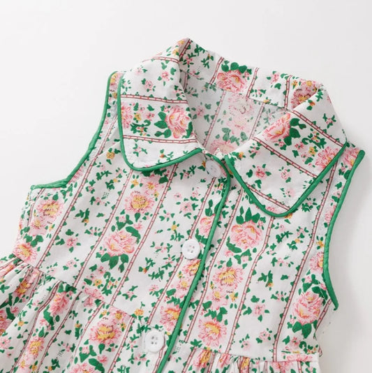Girls Sleeveless Floral Dress