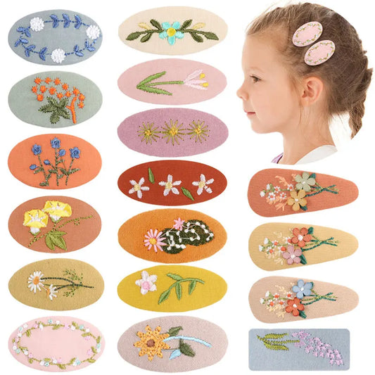Embroidered Hair Clips