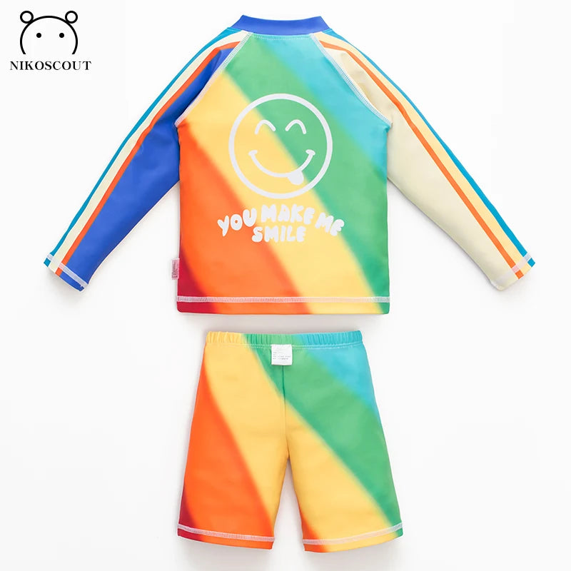 Rainbow UPF 50 2-Piece Sun Protection Suit + Matching cap