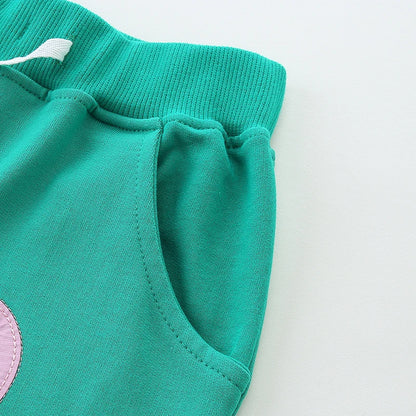 Girls Shorts - Flamingo applique