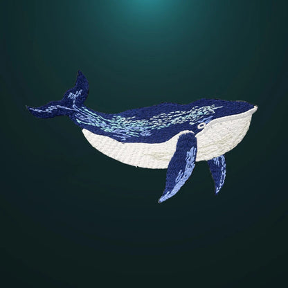 Blue Whale Embroidered Iron On Patches
