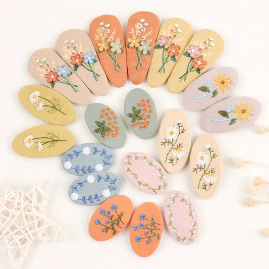 Embroidered Hair Clips